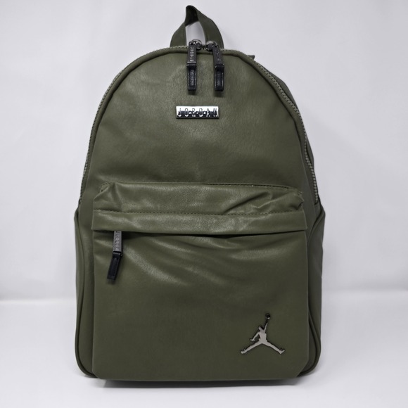 Jordan Other - Jordan Regal Air Backpack 16" Olive Green Faux Leather Jumpman Logo Unisex Bag